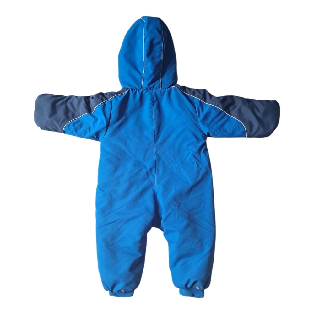 Okie Dokie Full Snowsuit 18 Months Blue With Football Theme and Blue Hat‎